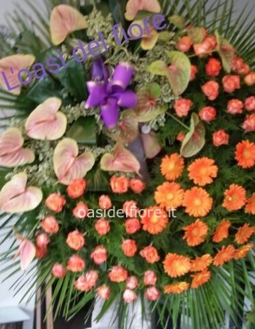 corona con fiori misti