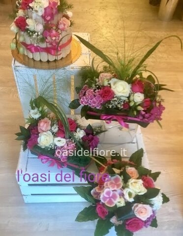 shusi, torta, bouquet