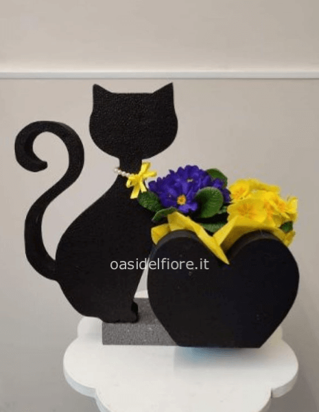 GATTINO PORTA PIANTINA CON PIANTINA